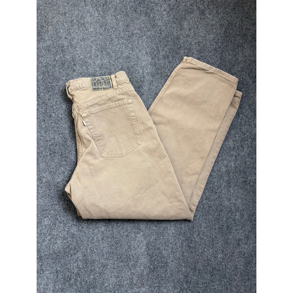 Vintage Levis Baggy Fit Khaki Pants Mens 38x32 Tan Cotton Made in USA 549 0697